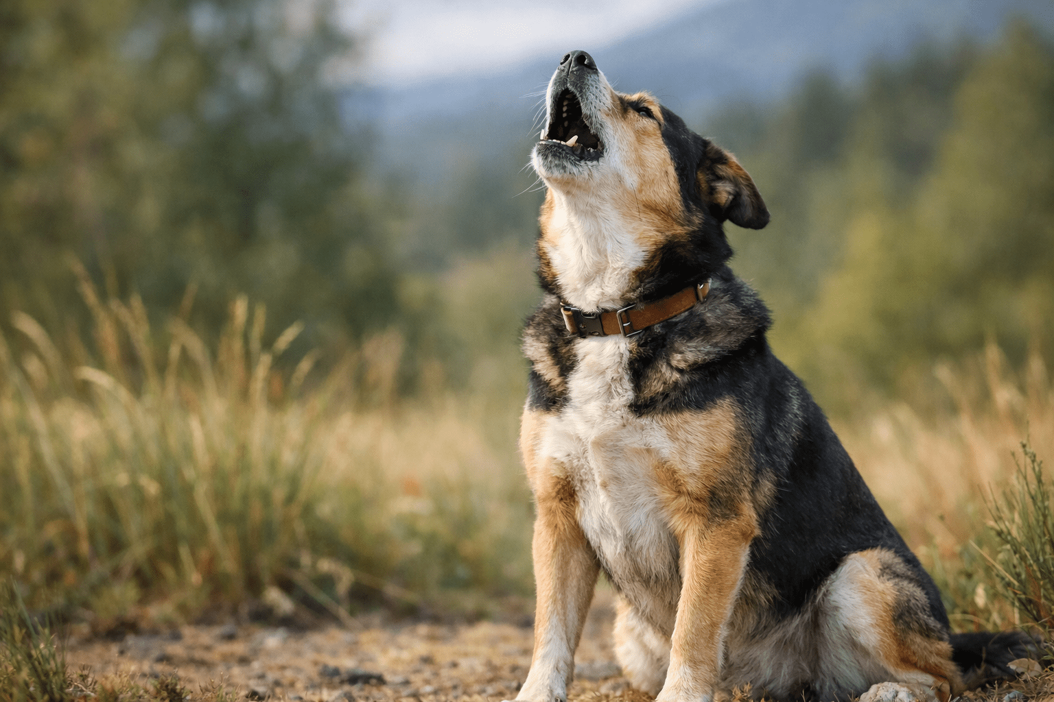 dog reacting to emergency siren
