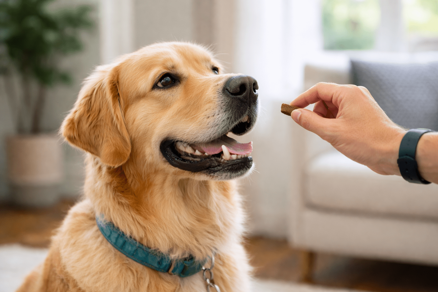 How to Socialize an Adult Dog: A Complete Training Guide 4 Owner rewarding dog with treats during socialization