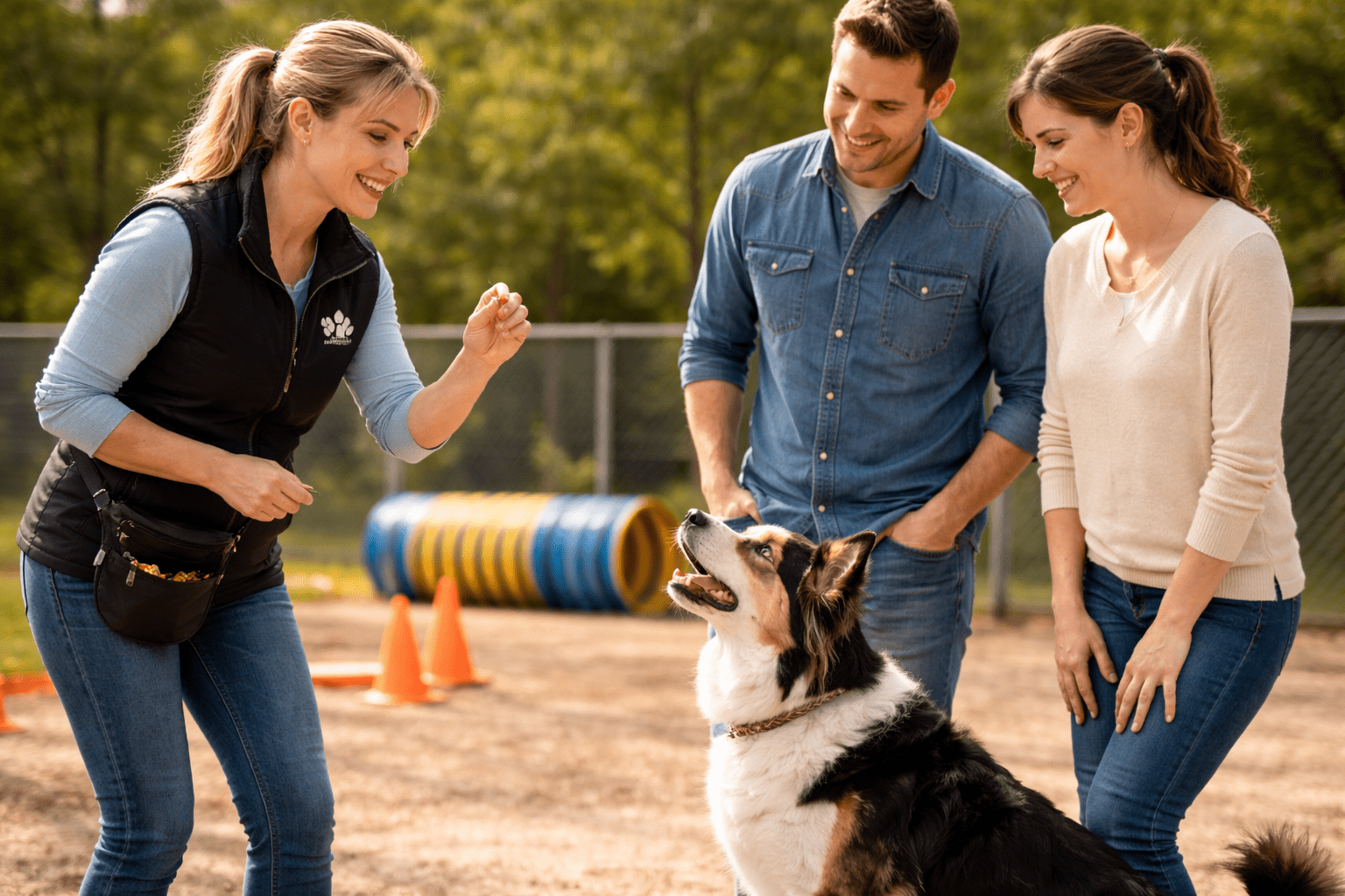 How to Stop Territorial Barking: Effective Training Methods That Work 4 Professional dog trainer conducting behavioral training session for territorial barking