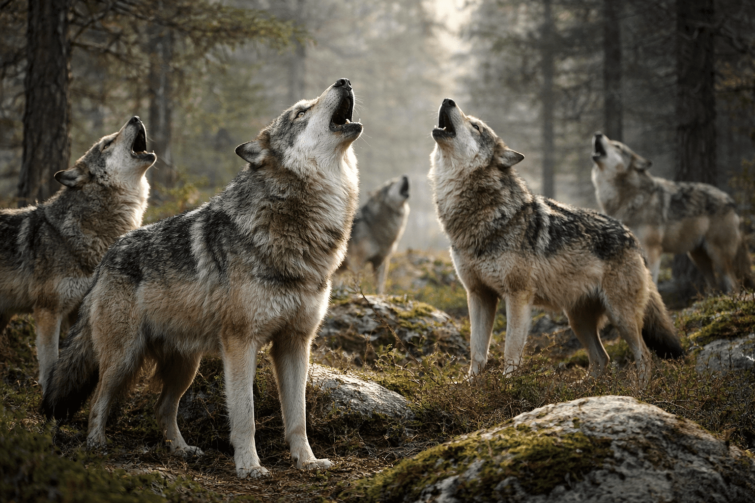 Why Do Dogs Howl: Understanding Your Dog's Vocal Behavior 1 wolf-pack-howling-communication