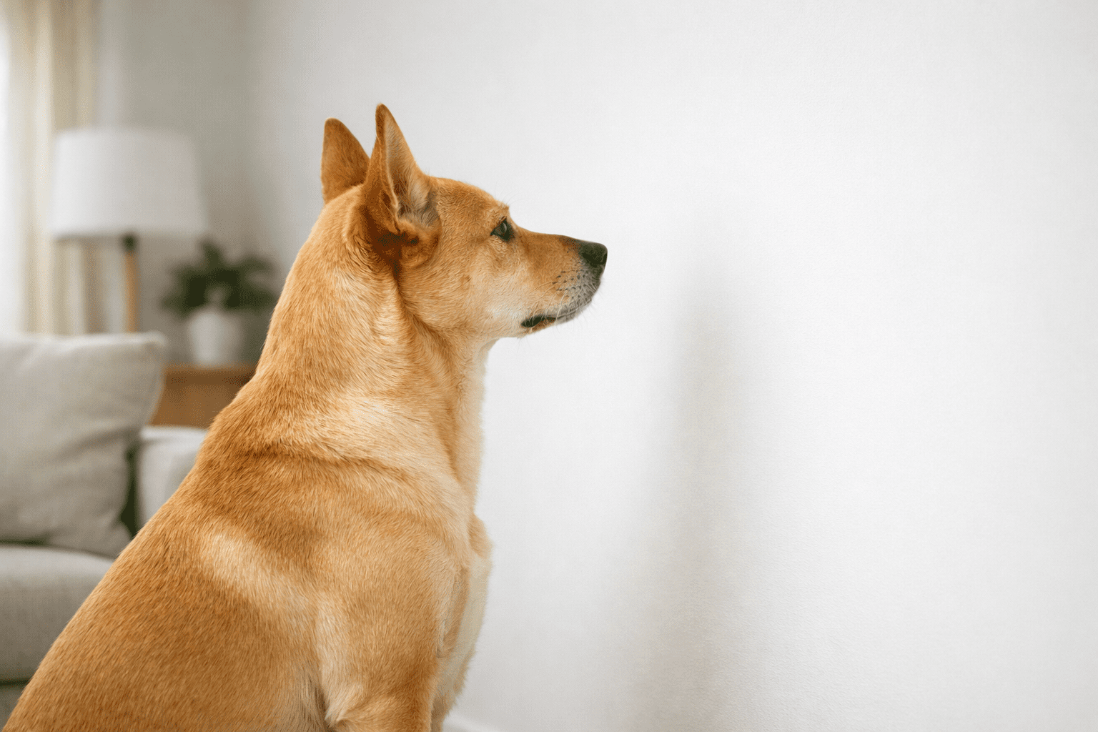 why do dogs stare at walls. Dog staring intently at a blank wall showing curious behavior