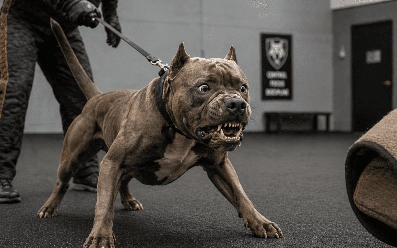 Reactive vs Aggressive Dog: How to Tell the Difference 2 Aggressive dog showing stiff body language and warning signals with hard stare