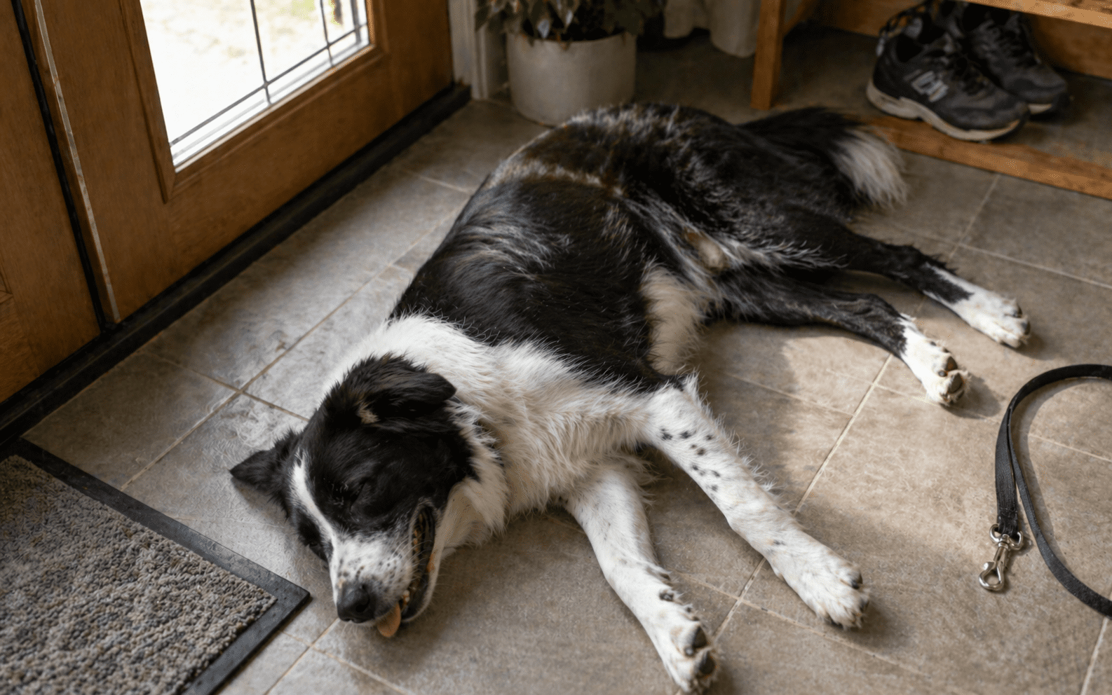 Why Do Dogs Sigh? What Your Dog Is Really Trying to Tell You 4 dog sighing and settling down on floor after walk physical exhale