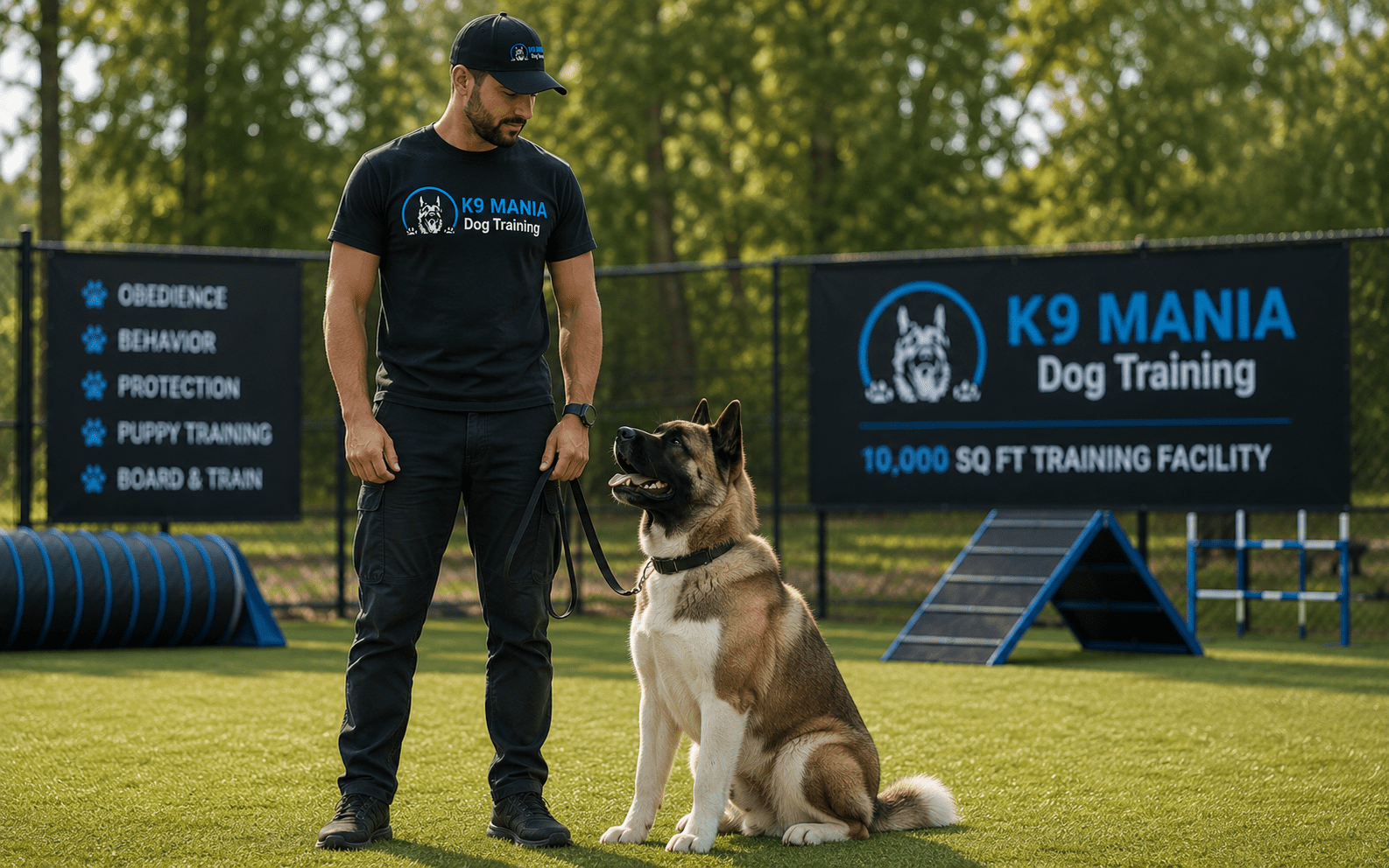 How to Train an Akita: Tips, Steps, and What to Expect 2 Owner establishing calm leadership and boundaries with an Akita