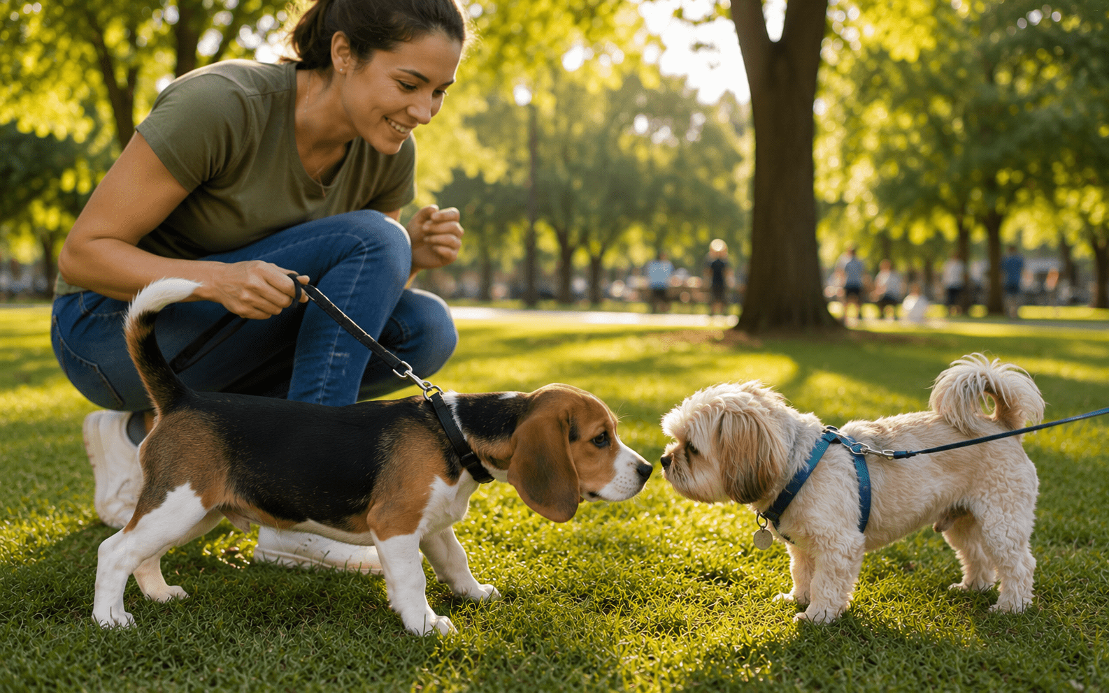 How to Train a Beagle Puppy: Steps, Tips, and What Actually Works 4 Beagle puppy being socialized with people and other dogs at a park