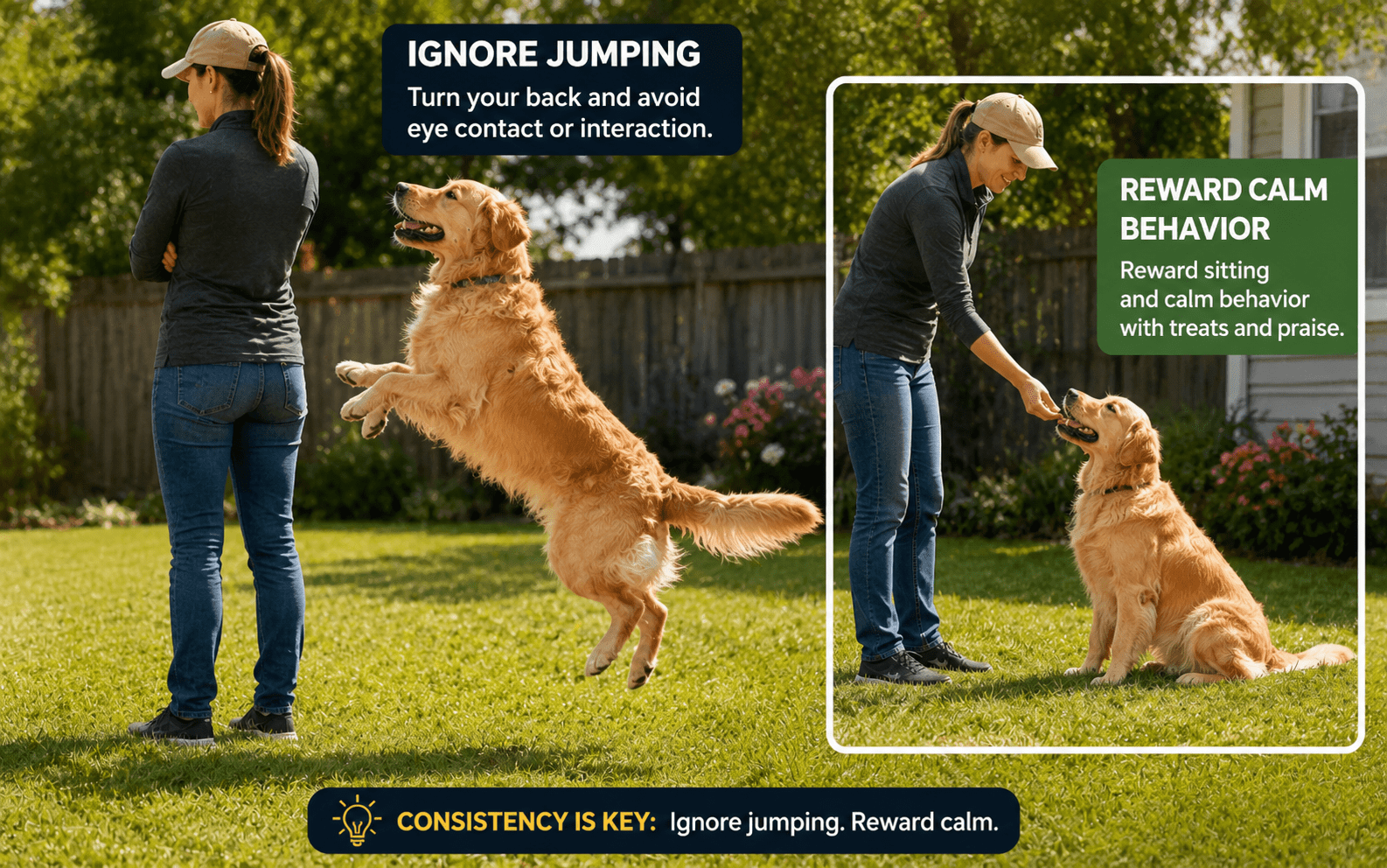 How to Train a Golden Retriever: Steps, Tips, and What Actually Works 2 correcting golden retriever jumping behavior during training