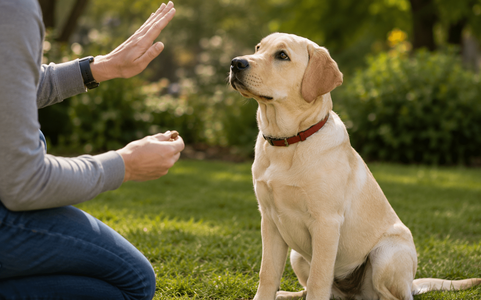 How to Train a Labrador Retriever: Steps, Tips, and What Actually Works 2 Labrador Retriever performing a sit command during obedience training