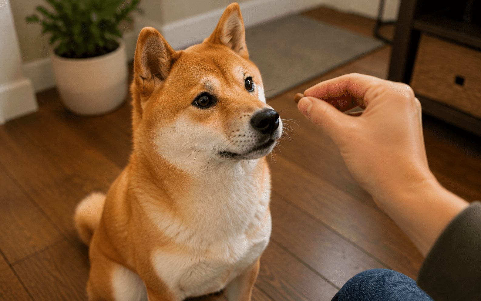 How to Train a Shiba Inu: Techniques That Actually Work for This Independent Breed 3 Shiba Inu rewarded with treat after sit command