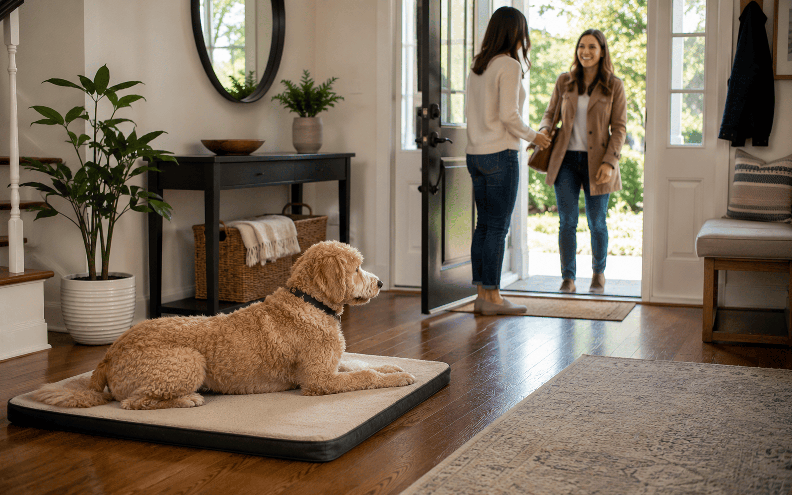 Teaching a Dog to Settle on a Mat: Steps, Tips, and Common Mistakes 1 dog mat training calm zone at home